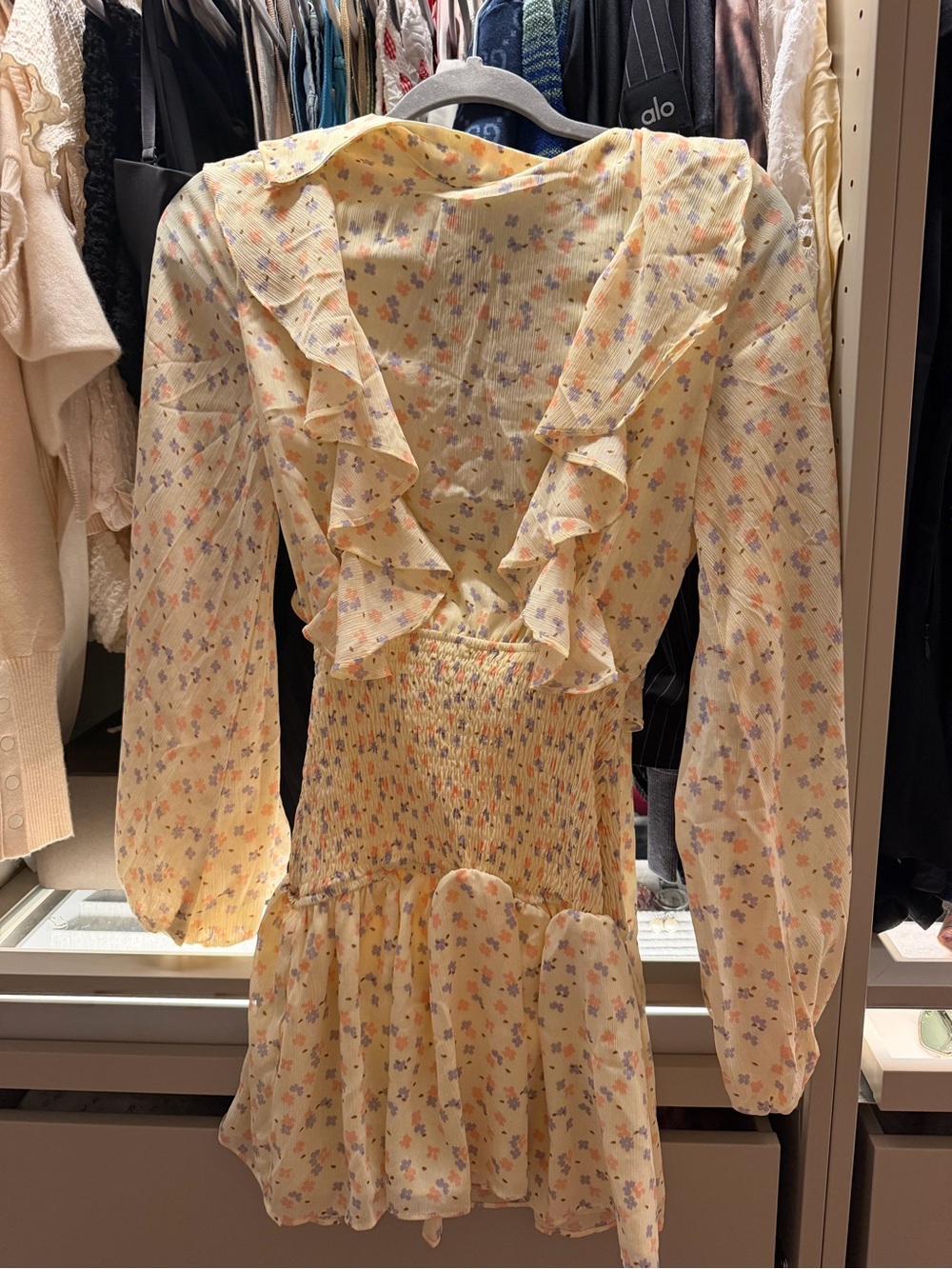 Sabo Skirt Yellow Floral Ruffle Mini Dress